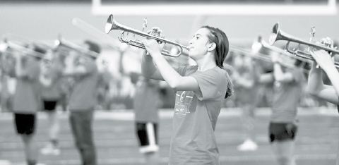 Marching Huskies take the field