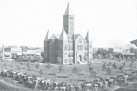 The Hamilton County Courthouse, set to celebrate its 125th birthday, was accepted by former commissioners as the new county courthouse in September of 1895. Photo courtesy of the Plainsman Museum