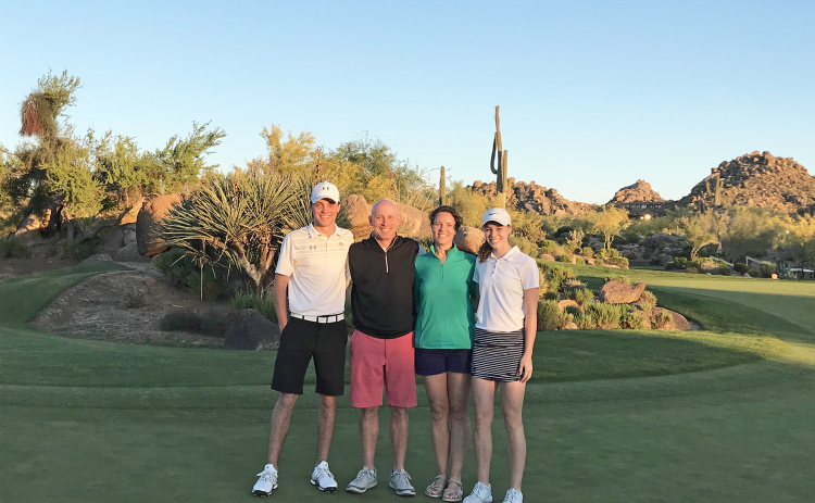Caleb, Craig, Jennifer and Danica Badura spend ample amounts of (willing) family time together on the green, including vacations to Arizona.
