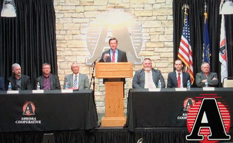 Aurora Cooperative officers and board members gathered at corporate headquarters to conduct this year’s annual meeting, which was posted online.