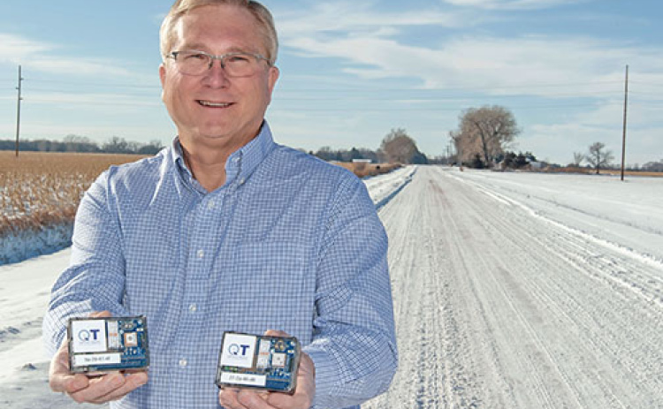 Photos courtesy of UNK // UNK professor Tim Obermier displays the devices used to collect bandwidth readings through the Rural Measures project, which was launched by Obermier and UNK associate professor Angela Hollman to more accurately measure internet speeds in rural Nebraska.