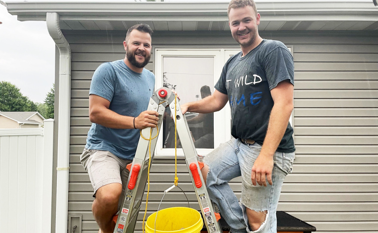 Carson, left, and Cavett Klute combined forces recently to launch a new sideline business they call Clean Gutter Bros., offering gutter cleaning throughout Hamilton County and beyond.
