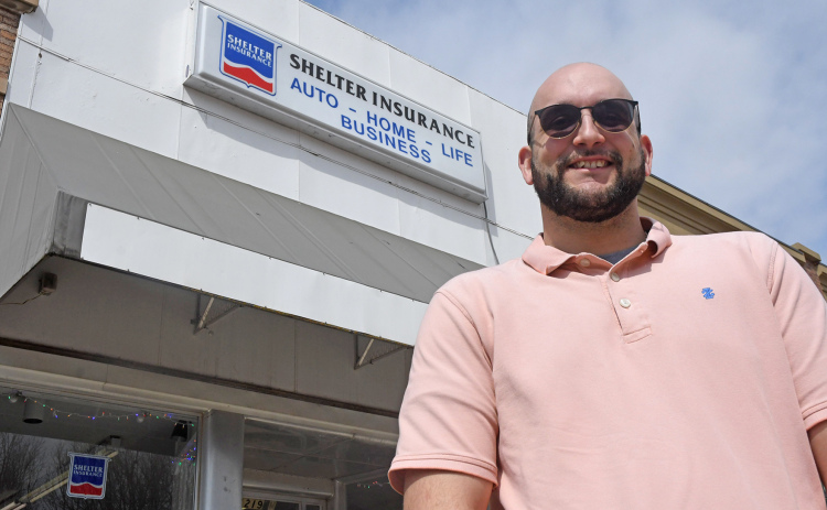 D.J. Robertson is new Shelter Insurance agent here in Aurora, working from an office on the north side of the downtown square.