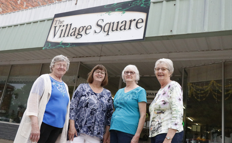From left, Dorothy Balaban, Becky Freelend, Dorris Moellenberndt and Joyce Dose still love working together at the Village Square and look forward to celebrating year 30 in style.