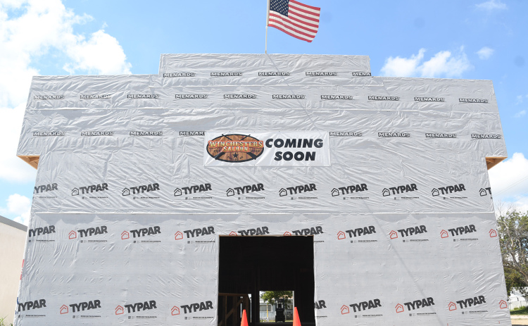 The front exterior of the Winchester’s Saloon is quickly taking shape. Final completion and opening is expected within the coming months.