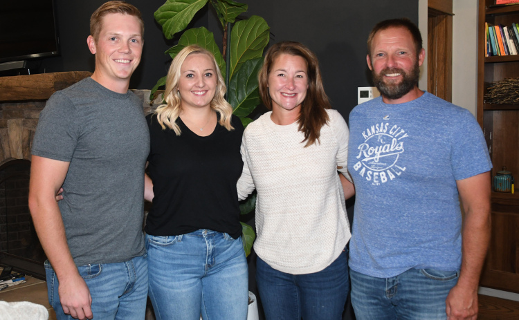 New partners in Lincoln Creek Landscape & Design venture include, from left, Ian and Logan Mertlik, and Carrie and Kyle Peterson. The business will be based out of the Peterson’s rural home on 14 Road northeast of Aurora.