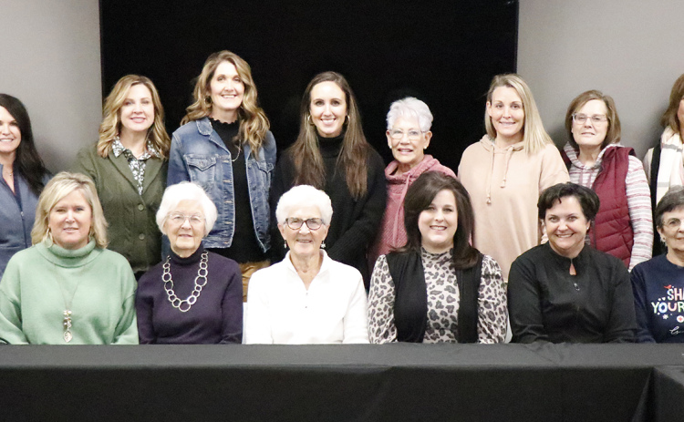 Gathering together to give back, the Hamilton Community Foundation’s Women in Philanthropy group currently consists of, front row from left: Connie Cranston, Barb Bonifas, Virginia Koepke, Myra Higgins, Dawn Shaw, Deb Nelson, Roberta Cool and April Mason. Back row, from left: Laura Reeson, Jaime Kreutz, Tammy Morris, Lori Thiele, Maggie Preissler, Juanita Regier, Angie Coufal, Melanie Klute, Jill DeMers and Tonya Papineau. Not pictured: Bonnie Jones.