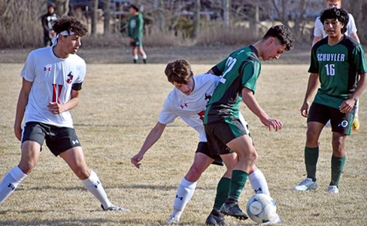 The Aurora Huskies opened the soccer season Monday with a loss at Schuyler.