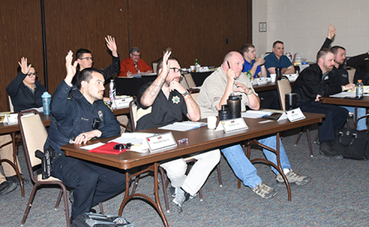 Fourteen law enforcement officers from throughout Nebraska and three other states spent 10 days at The Leadership Center recently, completing an intensive DARE training program.