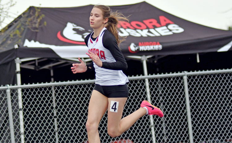 Aurora’s Jordyn Slagle was the winner in the 400 meter dash, doing so in a new area-best time of 1:01.17.