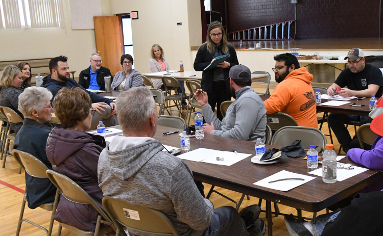 Bobbi Pettit reported to the Hampton Village Board Monday the results of two March 28 public meetings designed to gather local input.