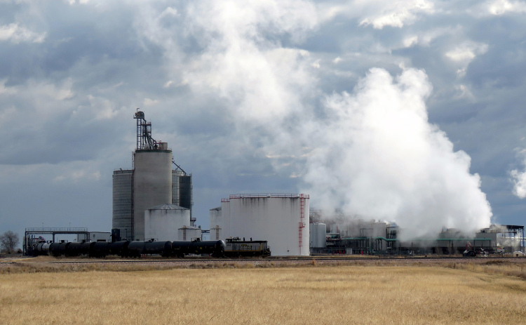 Steam rises from the KAAPA ethanol plant west of Minden on a cold cloudy winter day. Its original production capacity of 40 million gallons a year had doubled by March 2016.