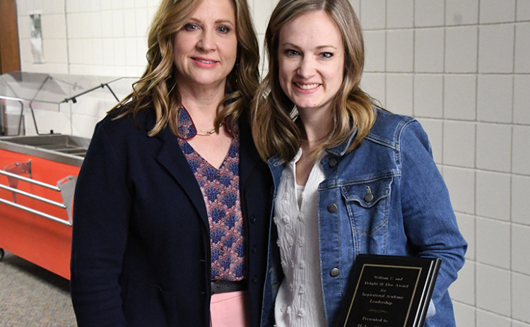 Executive director of the Hamilton Community Foundation Tammy Morris is pictured with 2023 Eloe Award winner Haley Sigler.