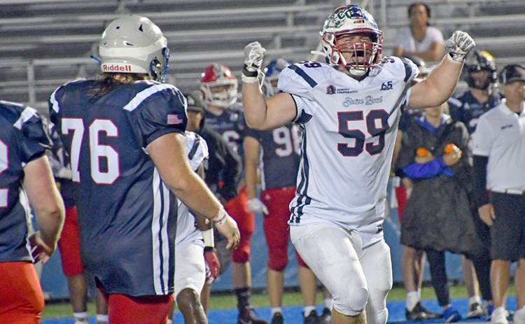 Jack Allen showed plenty of emotion Saturday night, playing in his final high school football game during the 65th annual Shrine Bowl game.