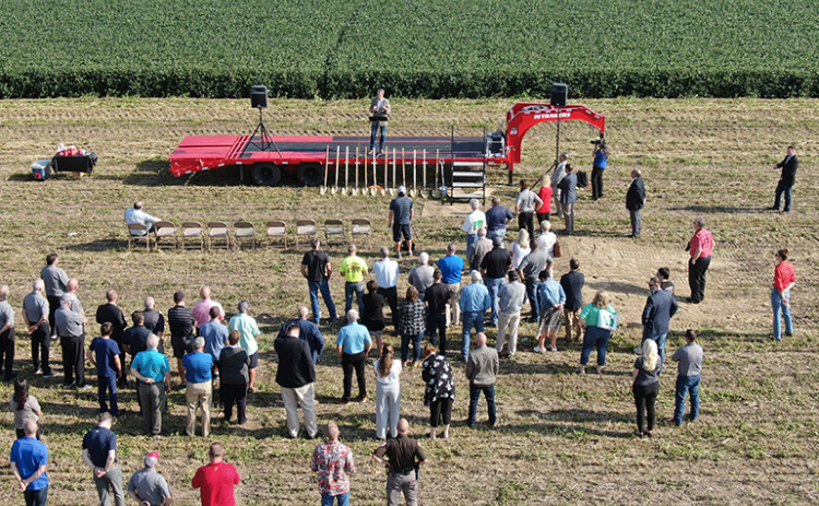 A drone photo provided by the City of Aurora captured the scene from above Friday's groundbreaking.