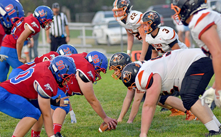 High Plains and Giltner square off at the line of scrimmage.