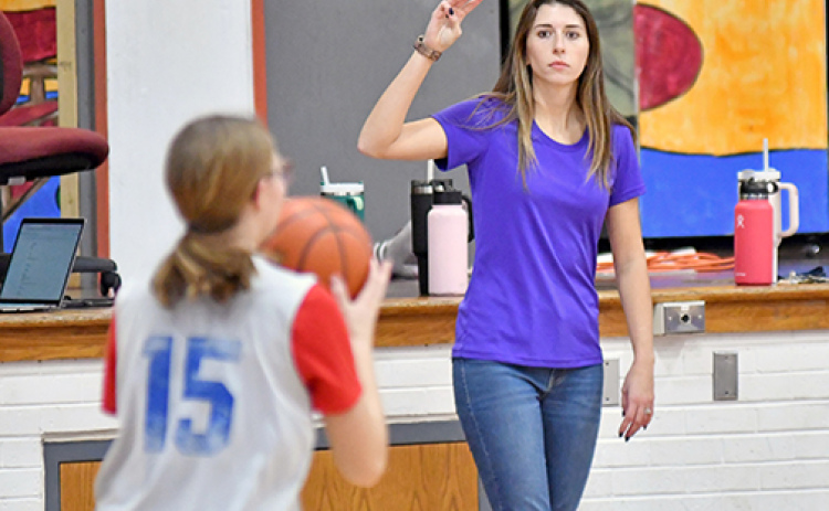 Megan Bruce is set for her first season as the High Plains girls basketball coach, shown here during a preseason practice earlier this month.