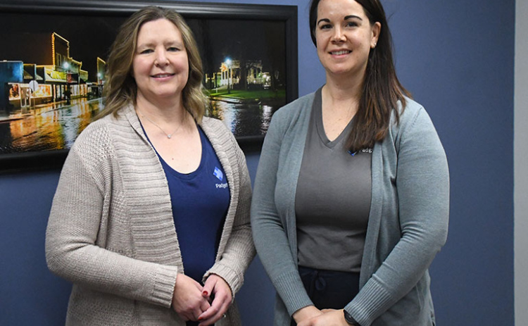 Pictured from left are Monica Snider, the new owner of Padgett Business Services, and Heather Ballas, former owner who sold the franchise Nov. 1.
