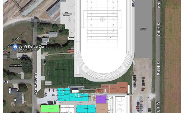 This map shows proposed renovations for the exterior of the Giltner school. Officials noted that this is not the final map for renovations and is subject to change prior to voting.