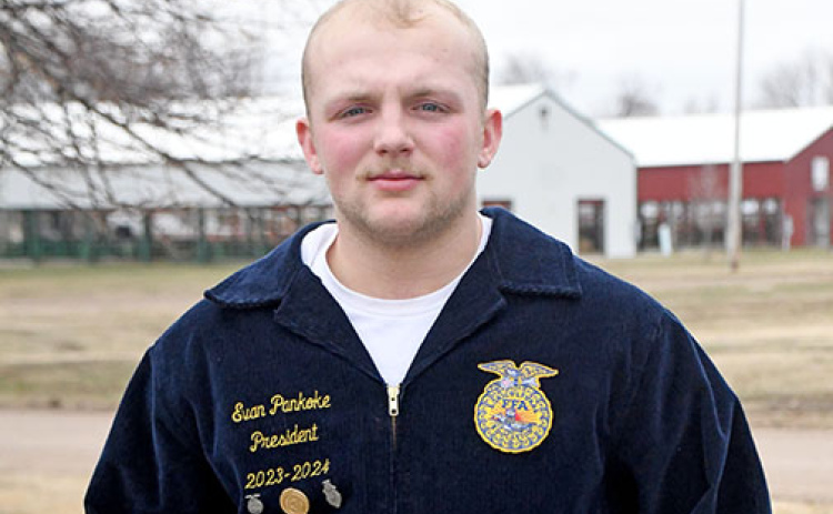 Senior Evan Pankoke is wrapping up his fourth year in FFA and his first year as president of the chapter at Hampton High School. He said he plans to make a career in agriculture.