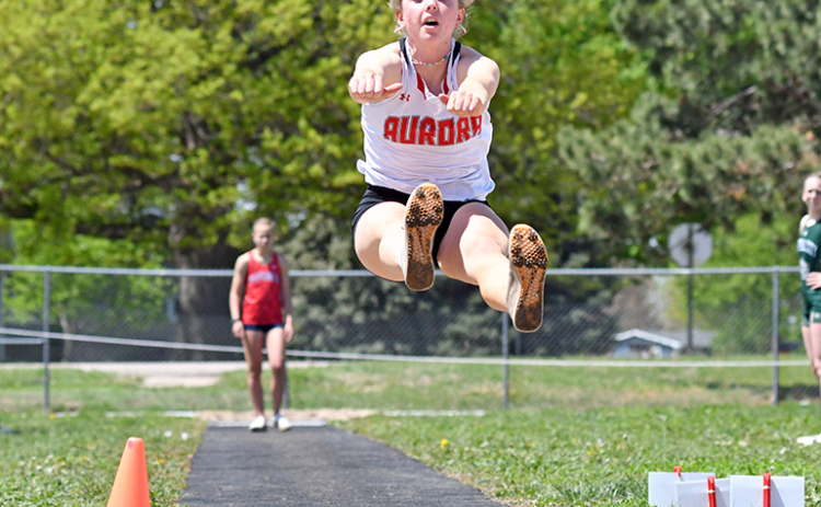 Aurora’s Adi Fahrnbruch will participate in three events at this week’s state track and field championships, including the triple jump, long jump and 400 meter relay. Fahrnbruch was the district champion in the triple jump while finishing third in the long jump.