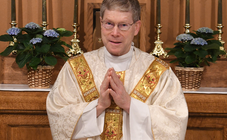 Father Mark Seiker will celebrate his 40th anniversary as a Catholic priest with a May 19 celebration at St. Mary’s in Aurora. Faith is a strong part of his family life, with two brothers, two uncles and an aunt also called to Catholic ministry.