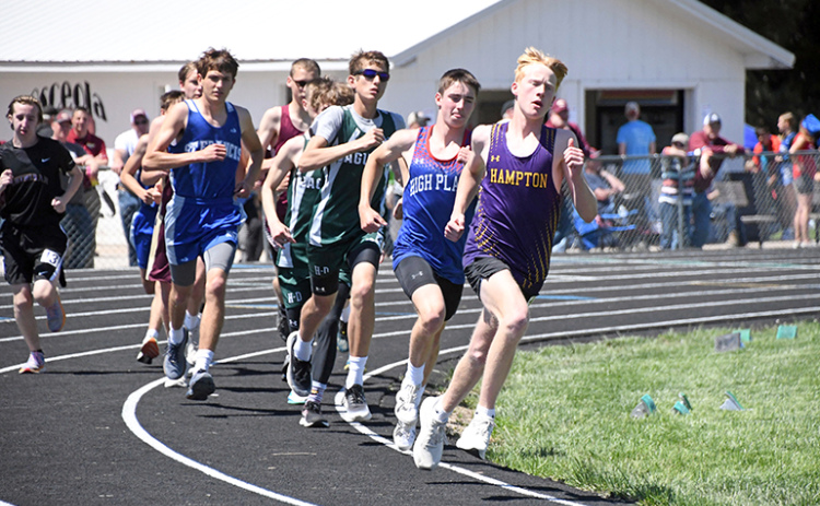 Hampton’s Eli Arndt won the 3200 run at last week’s D-2 district meet while HPC’s Haden Helgoth finished second, qualifying both area athletes for the state championships.