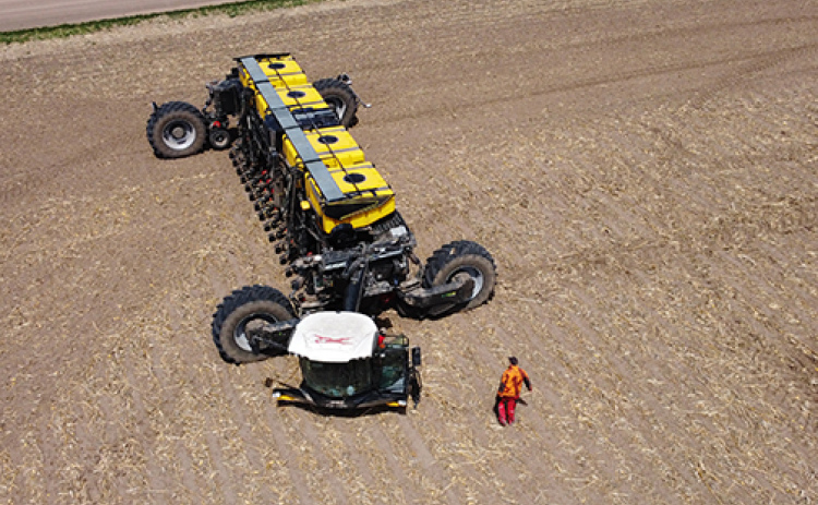 This aerial photo of the NEXAT at work shows the maneuverability of the huge machine.