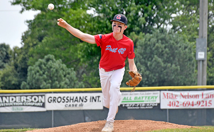 Dylan Ronnau did everything to help his Aurora Cooperative Juniors team win Friday, including nearly 100 pitches on the mound.
