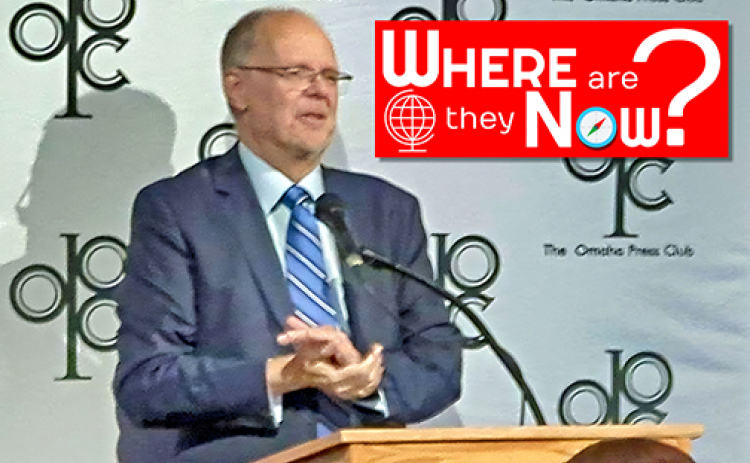 Aurora native and veteran Omaha broadcaster Vonn Jones speaks at the ceremony in which he was inducted into the Omaha Press Club Journalists of Excellence Hall of Fame on June 8.