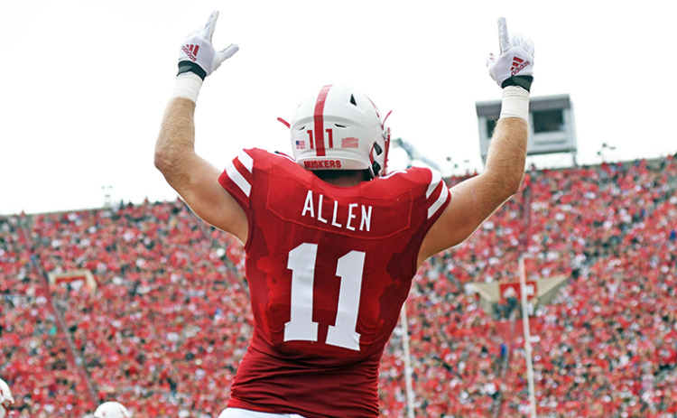 Austin Allen played five years in total for the Huskers, including a redshirt season in 2017. Allen was selected as the Big Ten Tight End of the Year during his senior year in 2021, during which he collected 38 receptions for 602 yards, both Nebraska records for his position.