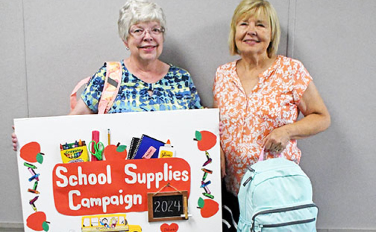 School Supplies Campaign volunteers Laura Jobman and Marilyn Vrana alongside nine churches in Hamilton County help provide 108 backpacks to students in time for the new school year.