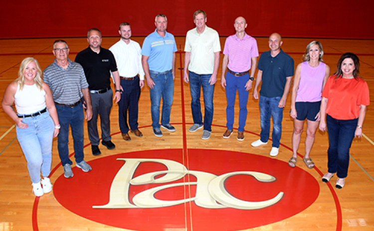 Members of the Bremer Center Board of Directors gathered with Kirk Penner this week for a photo representing the recent sale of the Penner Atheltic Courts (PAC) facility on Highway 34. Pictured from left: Sami Vincent, Glenn Obermeier, Brad Bangs, Trevor Thorell, Curran Vetter, Kirk Penner, Jacob Arendt, Kirk Helgoth, Stacie Holliday and Jennie Kuehner. Not pictured, Chelsea Kaufman.