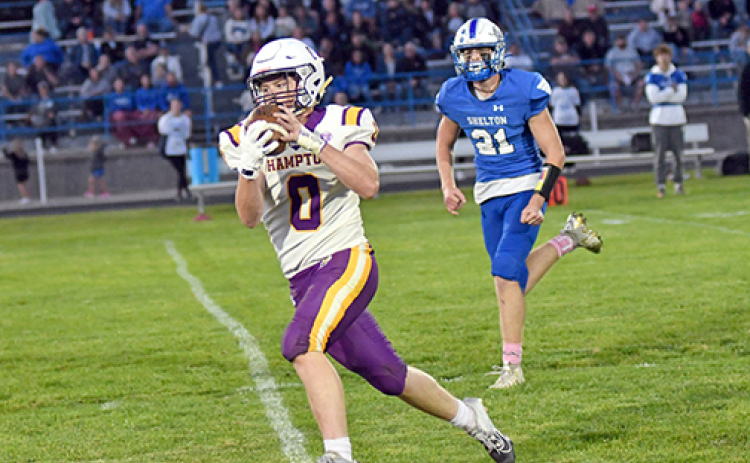 Bryce Joseph was a key target in the Hampton passing game, catching a pair of touchdowns for the Hawks in a 45-34 win at Shelton.