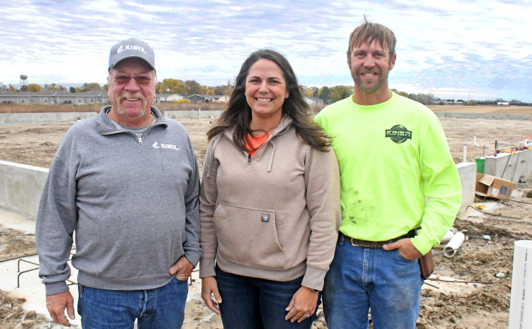 From left, Steve, Katie and Matthew Kiner stand on the site of their new Kiner, Inc., facility, a 20,000 sq. ft. facility located on Matson Industrial Industrial Avenue.