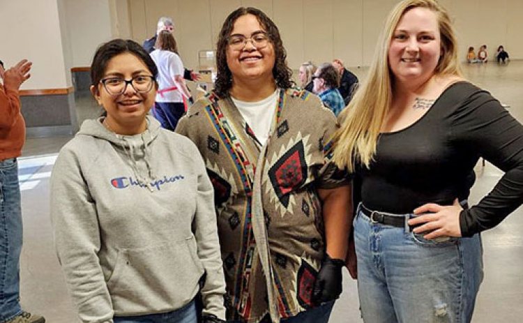 Gretchen Brosman, right, works as an outreach coordinator through the AIM Institue and previously worked as a career specialist through Jobs for America’s Graduates (JAG) to help students in Hall, Buffalo and Adams counties  in leadership and service projects.