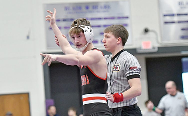 Logan Svoboda won his second district championship over the weekend in Blair.
