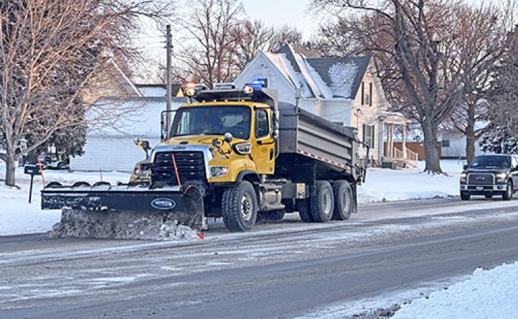 The Aurora City Council approved a maintenance agreement with the state last week which doubled the cost of snow removal and maintenance on state highways running through town to $28,770. Pictured here, a state road crew plows snow from Highway 14 after last week’s storm.