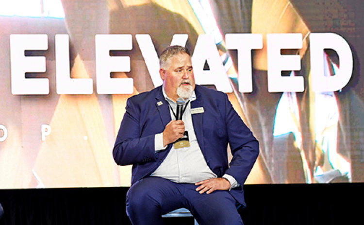 Aurora Cooperative CEO Chris Decker shares his thoughts during a “State of the Coop” session at last week’s annual meeting in Grand Island.