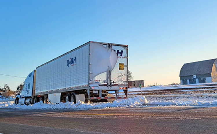 This 18-wheeler was one of the casualties of the brief blizzard that blew through Hamilton County last Wednesday. The northbound rig was spotted along Highway 14 about four miles north of Aurora early Thursday morning after the wind had died down and the skies had cleared. Numerous stalled and stuck vehicles were scattered along Highways 14 and 34 that morning and I-80 was closed for a period of time from Omaha to the Wyoming border.