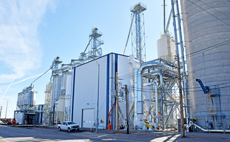 The new corn cleaning plant built by CVA along Highway 34 in Hampton is nearly complete and will soon be up to full capacity, cleaning up to 1,500 bushels of corn per hour.