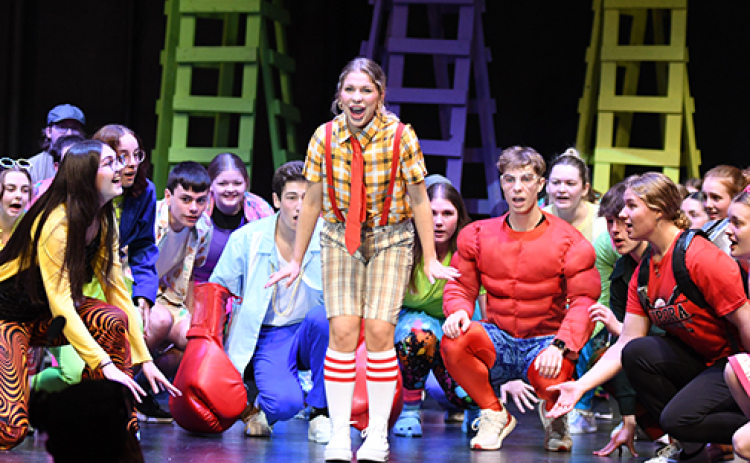 Aurora High School has a higher percentage of students involved in multiple activities (such as theater as seen here) than most of the schools in Nebraska.