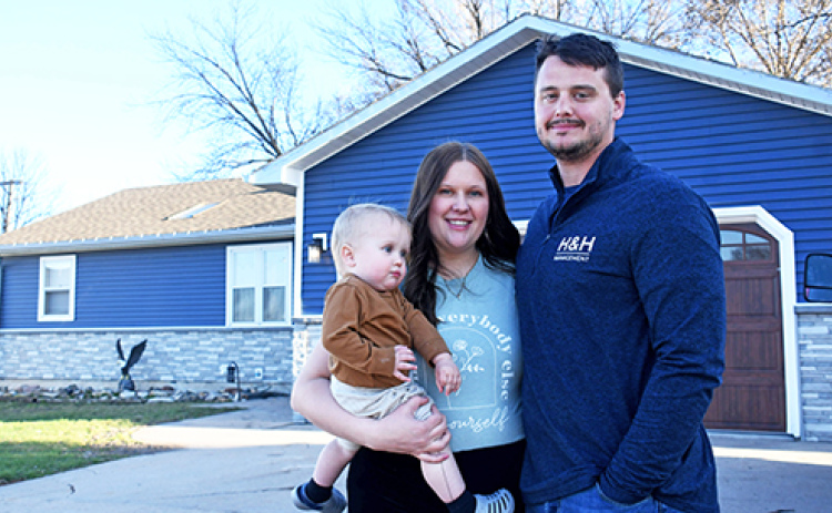 News-Register/Elizabeth Hunter Craig and Megan Hudiburgh have been renovating their house on G Street in Aurora since 2023 and since last year have been living there with their son Charlie.
