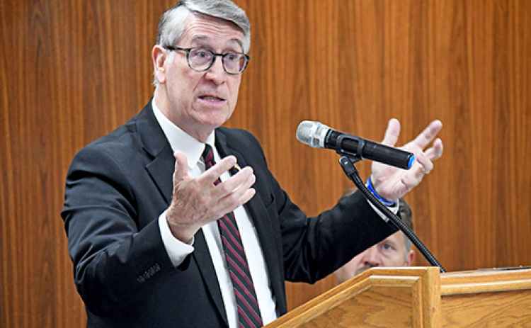 Pastor Arin Hess, president of Capitol Studies which provides chaplaincy services at the Nebraska State Capitol, was the main speaker for the Hamilton County Prayer Breakfast on Thursday morning.