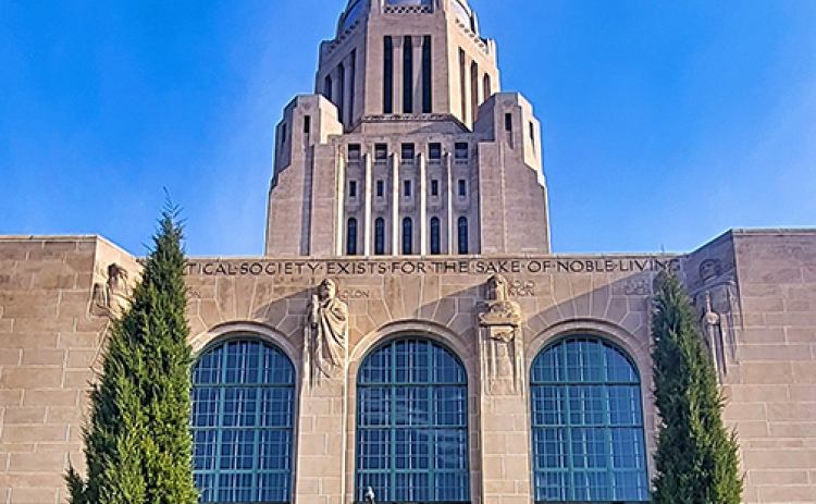 The Nebraska State Capitol Building in Lincoln