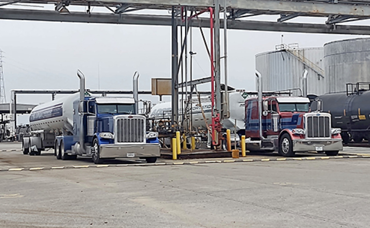 Acord Transportation trucks from the Aurora terminal haul everything from fertilizer to road oil to butane to propane and seasonal gas.