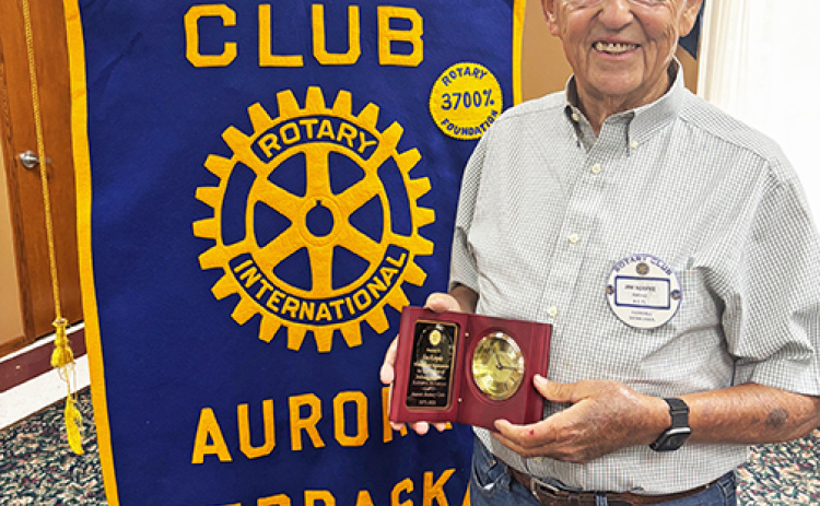 Jim Koepke was honored June 18 as he ends a 54-year tenure as a member of the Aurora Rotary Club, which he joined in 1971.