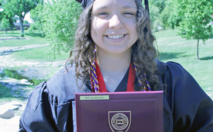 Melinda Montoya of Hampton was one of several area students to graduate from Nebraska colleges and universities last month. Montoya graduated cum laude with high distinction from Hastings College with a degree in Studio/Digital Art and Marketing.