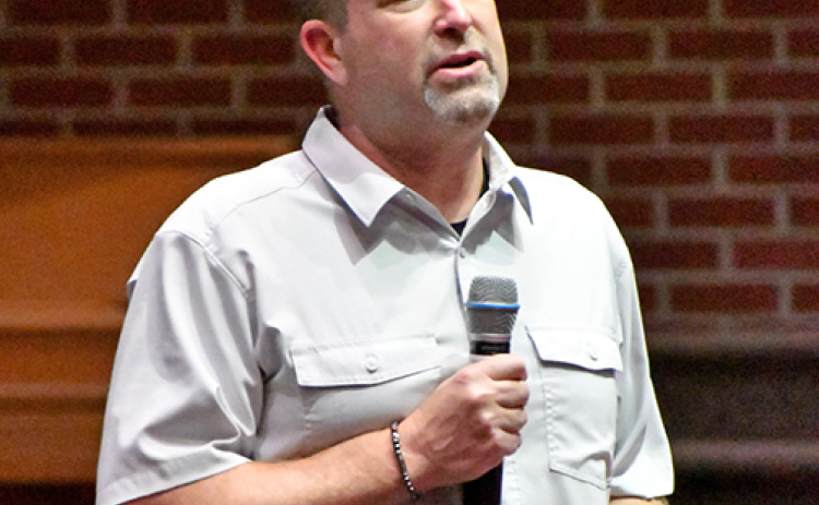 Nebraska Coaches Association Executive Director Darin Boysen speaks to coaches, student athletes and their parents about how parents can help their students enjoy and get the most out of their school sports careers.