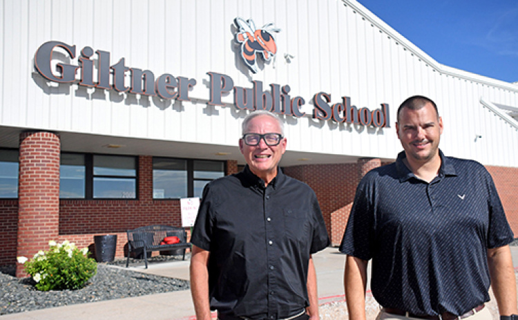 Incoming Giltner school administrator Curtis Cogswell and new school superintendent Matt Gordon are among a number of new staff members this year at Giltner Public Schools. Both men were among the four finalists for the superintendent position earlier this year.